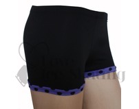 Chloe Noel Practice Ice Skating Shorts Black Purple Dot S02 - PD