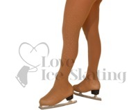 Ice Skating Tights Over the boot Medium Tan with  AB Crystals down one leg