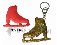 Neon and Gold Ice Skating Figure Skate Keyring