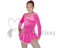 Chloe Noel Velvet Ice Skating Dress DLV688 Circle Folly Pink 