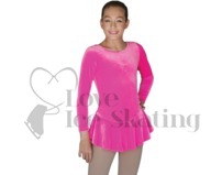 Chloe Noel Folly Pink Velvet Ice Figure Skating Dress DLV627 FP