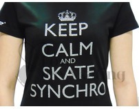 Dri- Ice Keep Calm and Skate Synchro Glitter Black T-Shirt