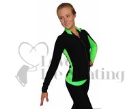 Thuono Neon Green/Smile Figure Skating Jacket with Crystal Zip
