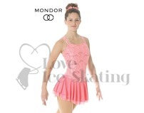 Mondor 12916 Coral Pink Lace Figure Skating Dress