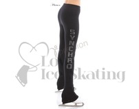 Black Ice Skating leggings with SYNCHRO Rhinestone Pattern
