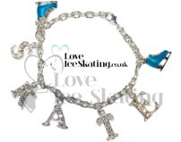 Turquoise & Crystal Ice Skating Charm Bracelet by ChloeNoel