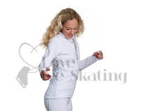 Ladies White Quilted Jacquard Ice Skating Jacket