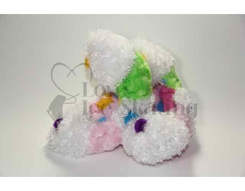 Fuzzy Soakers White, Lime & Light Pink with Rainbow Dots 