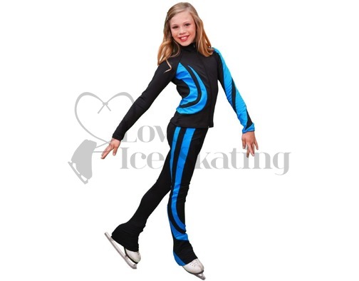 Chloe Noel Swirls Figure Skating Leggings P26 Turquoise