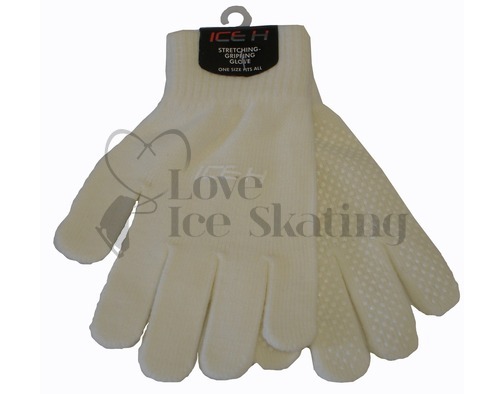 White Ice Skating Ice H Gripping Gloves