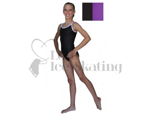 Chloe Noel Leotard GL317 Black with Contrast Straps in Purple