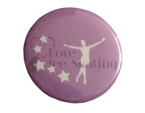 Skater and Stars on Lilac badge