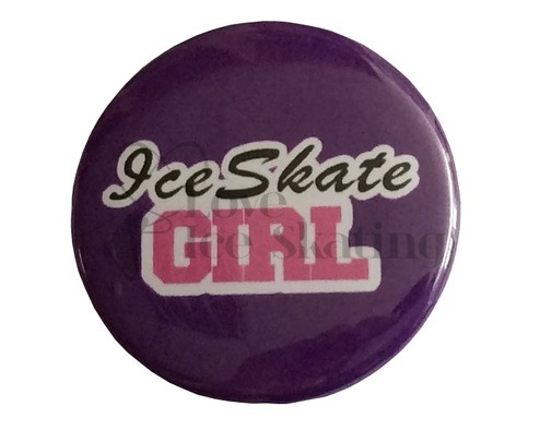 Ice Skate Girl on Purple Badge