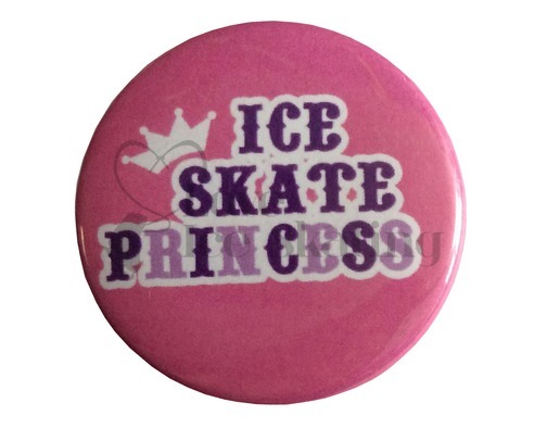 Ice Skate Princess on Pink Badge