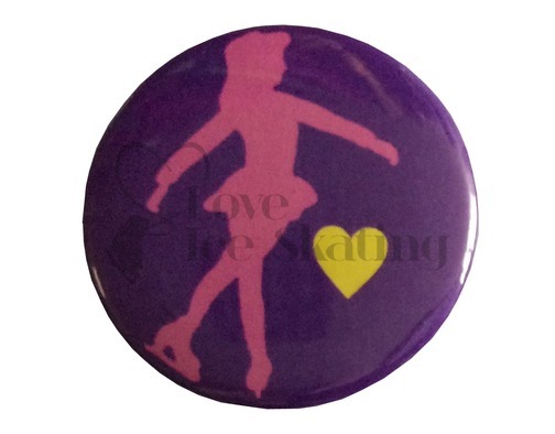Pink Skater on Purple Badge