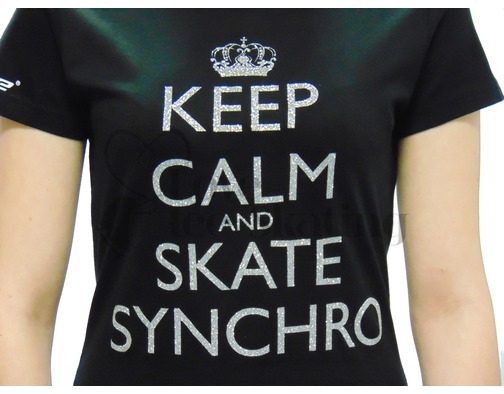 Dri- Ice Keep Calm and Skate Synchro Glitter Black T-Shirt