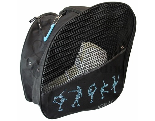 Ice H Skating Backpack with Light Blue Figure Skaters Rhinestones