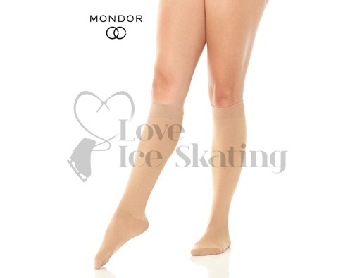 Mondor 104 Knee High Meryl Ice Skating Socks Caramel 2-Pack