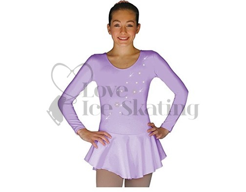 ChloeNoel DLP728 Ice Skating Dress Lilac with Snow Flakes