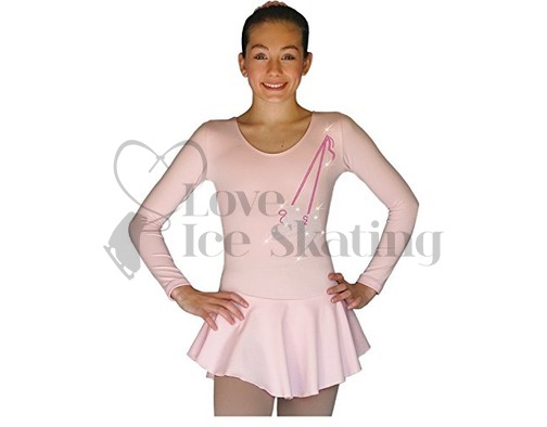 DLP728-Pink Dress with Rhinestone Skates