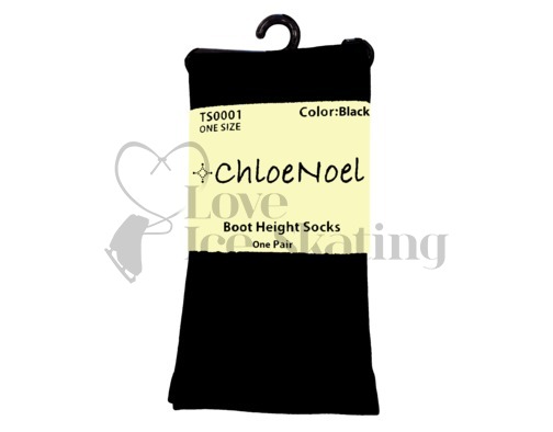 Chloe Noel Ice Skating Boot High Socks Black