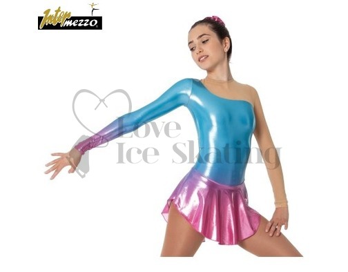Ice skating Dress Blue to Pink Iridescent Fade