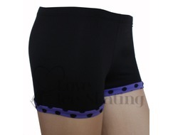 Chloe Noel Practice Ice Skating Shorts Black Purple Dot S02 - PD