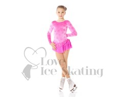 Mondor Figure Skating Dress Pink Glitter Hearts
