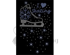 Chloe Noel Black J11 Jacket withI Love Skating Skate with Swarovski Crystals