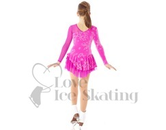 Mondor Ice Skating Dress Purple with Glitter Hearts  