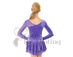 Mondor Ice Skating Dress Purple with Glitter Hearts  