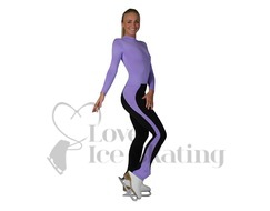 Jiv Girls Ice Skating Practice Training Leggings Lavender/Black