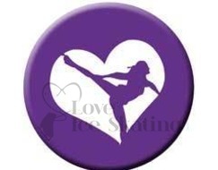 Figure Skating Spiral Purple Heart badge