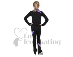 Figure Ice Skating Training Jacket Black with Lavender