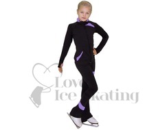 Figure Ice Skating Training Jacket Black with Lavender
