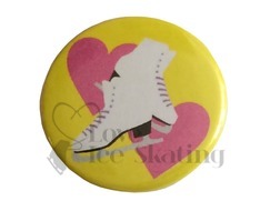 Pink Hearts and Ice Skates 2 Badge