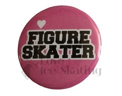 Figure Skater on Pink Badge