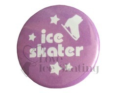 Ice Skater with Stars on Purple badge