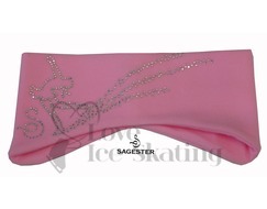 Sagester Pink Ice Skating Layback Headband in Swarovski Crystals