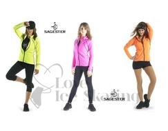 Sagester 264 Ice Skating Neon Yellow Jacket with Catch Foot Crystal  Figure Skater