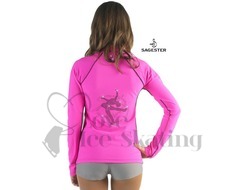 Sagester 264 Ice Skating Neon Fuchsia Pink Jacket with Layback Crystal Skater