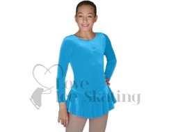 Velvet Ice Skating Dress by Chloenoel DLV627 LB Light Blue
