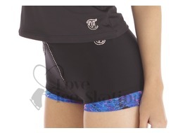 Thuono Thermal Ice Skating Shorts with Crystal Zip Glitter Explosion Blue 