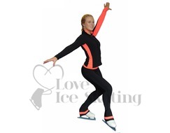 Thuono Performance Ice Skating Jacket with Crystal Zip in Coral Pink