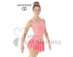Mondor 12916 Coral Pink Lace Figure Skating Dress