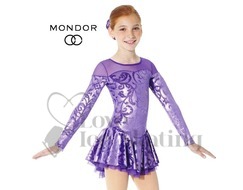 Mondor Purple Damask Figure Skating Dress 2760