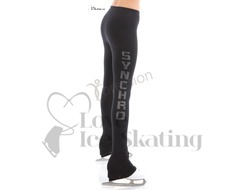 Black Ice Skating leggings with SYNCHRO Rhinestone Pattern