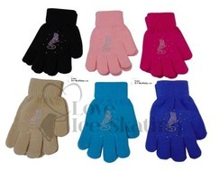 Chloe Noel GV22  Childrens Ice Skating Gloves with Crystals