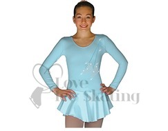 DLP728-Blue Dress with Rhinestone Skates