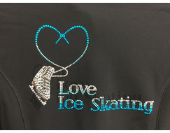 Rhinestone Love Ice Skating Black Jacket 